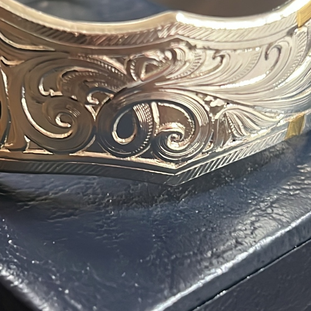 Montana Silversmiths Set In Stone Gold and Turquoise Cuff Bracelet, - Picture 12 of 16